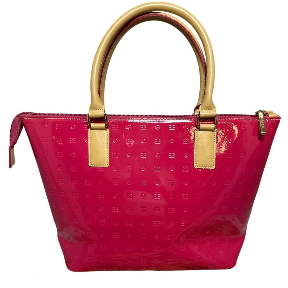 Arcadia Made in Italy Patent Leather Top Handle Satchel Watermelon Pink GUC